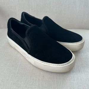 UGG Abies Black Suede Perforated Slip On Sneaker - Size 7.5
